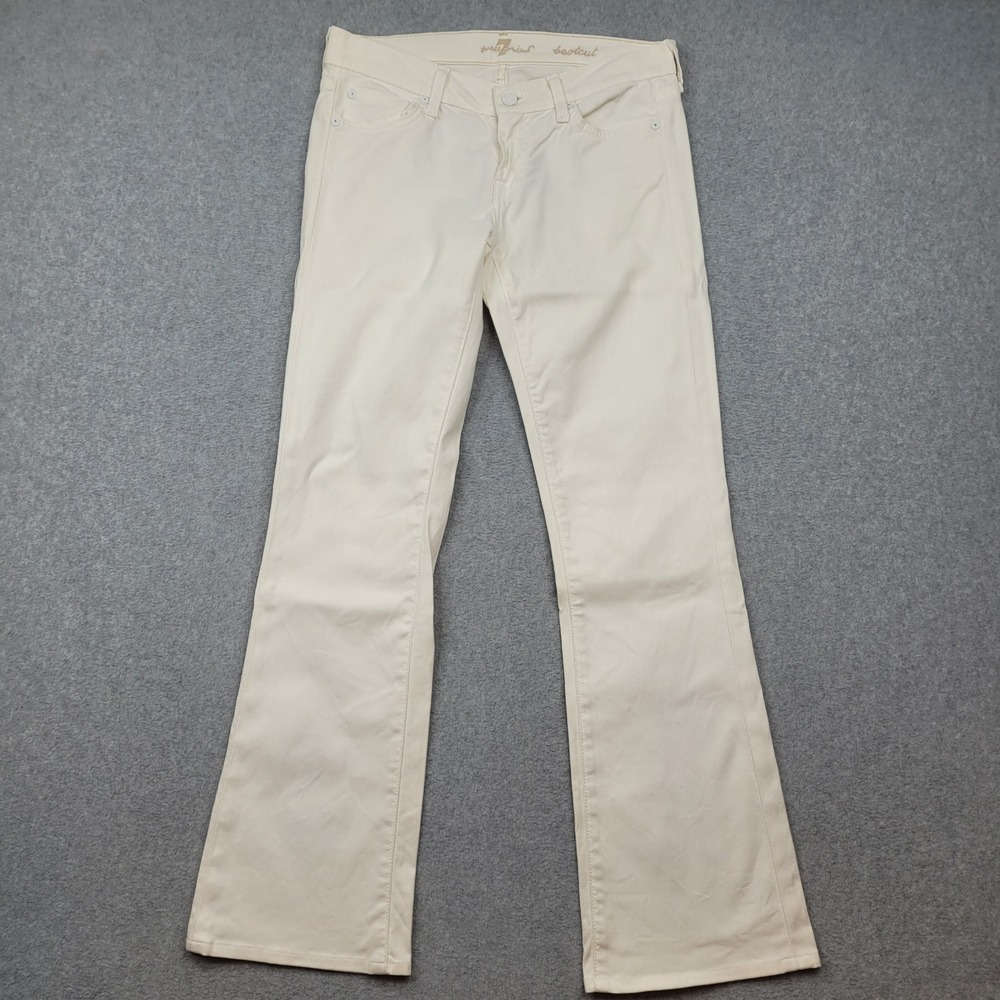 7 For All‎ Mankind Bootcut Jeans Womens 26 White Stretch Denim Made in USA